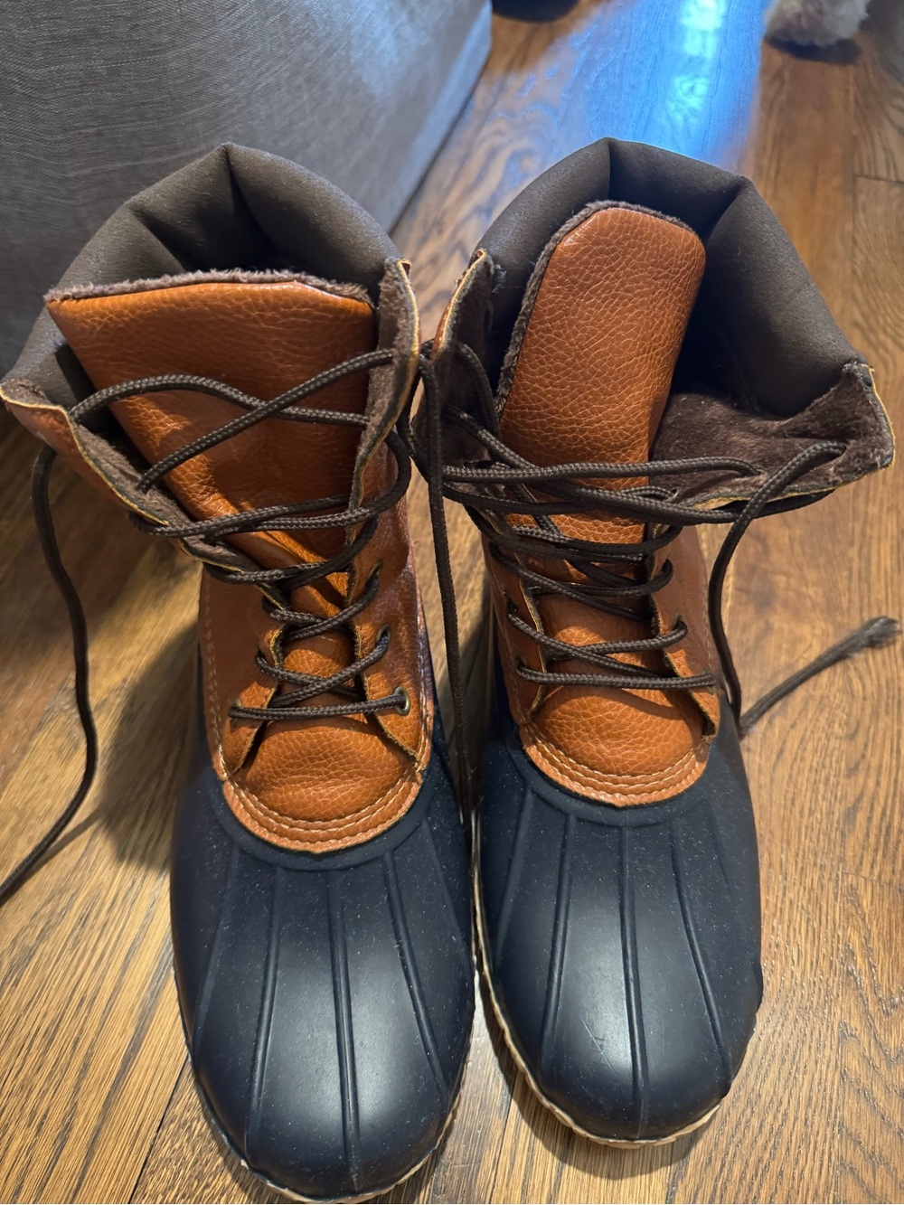 Original Weatherproof vintage Men's Brown & Black Waterproof Lace-Up Duck Boots